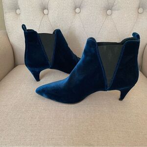 J. Crew Velvet Chelsea Ankle Booties Size 7.5